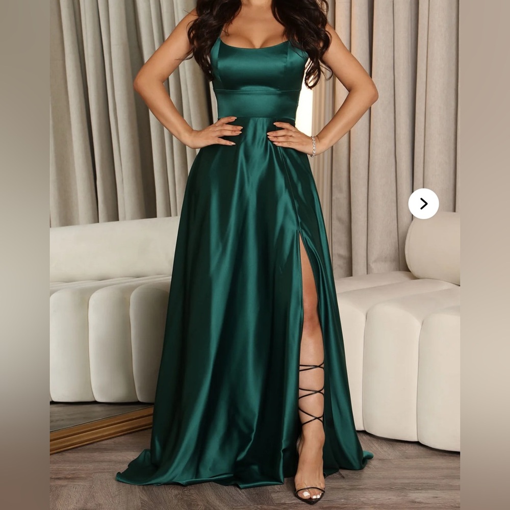 Hunter Green Clara Satin Maxi Dress
